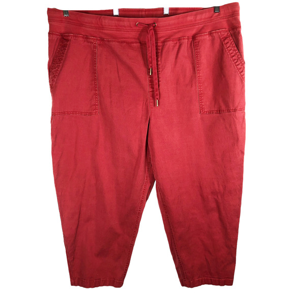 Terra u0026 Sky | Pants u0026 Jumpsuits | Terra Sky Plus Size 4x Capri Pants 28w 3w  Red Pockets Cropped Drawstring 316 | Poshmark